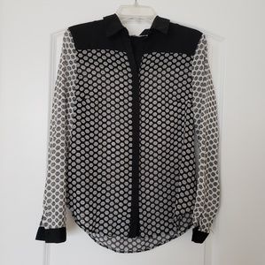 Retro Monochrome Blouse